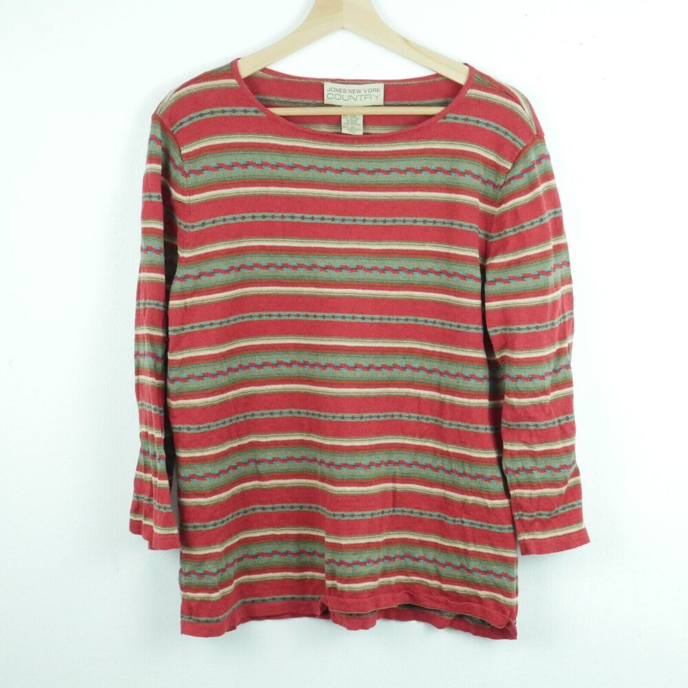Vintage Women's XL Top Linen Blend Southwest Western 90s‎ Boho Granola Girl